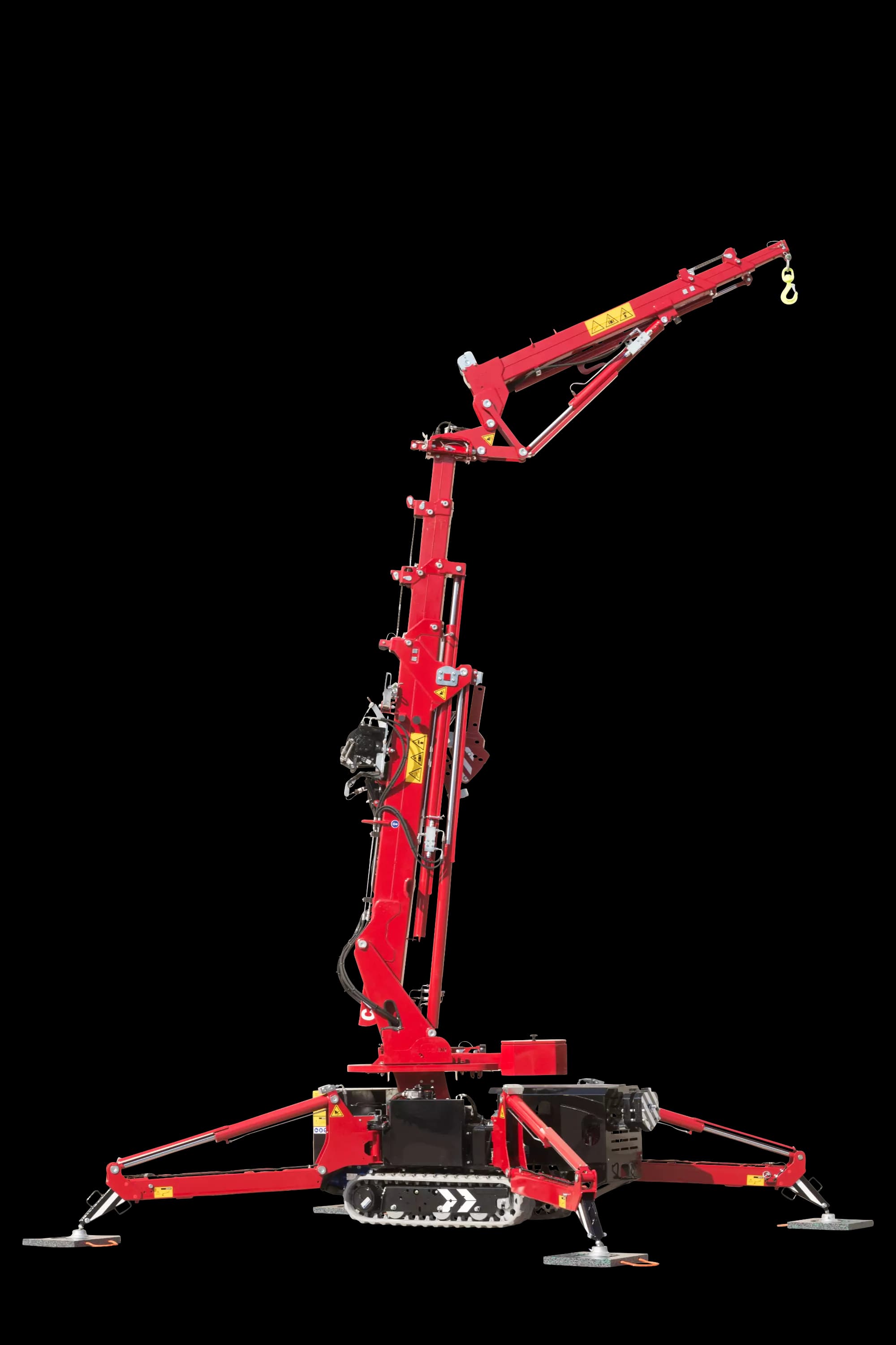 Imagen de la grúa Hoeflon C4e en posición vertical.